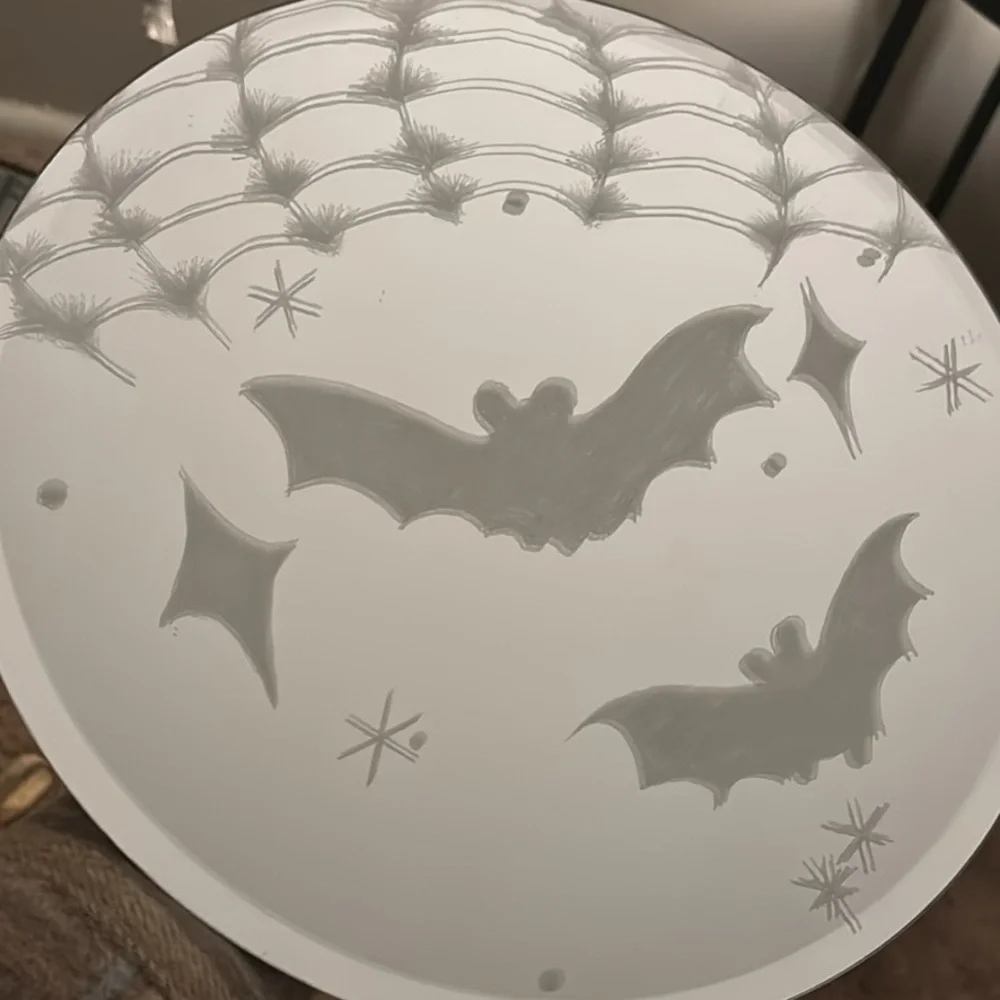 Mirror hand etched